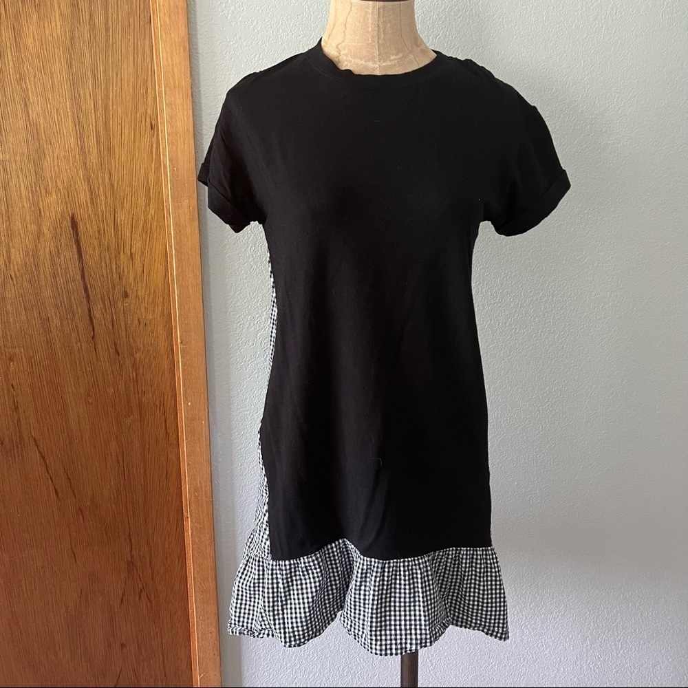 LOVE ON TOP Girls sz L Black Dress Gingham Ruffle Short Sleeve - Picture 1 of 7